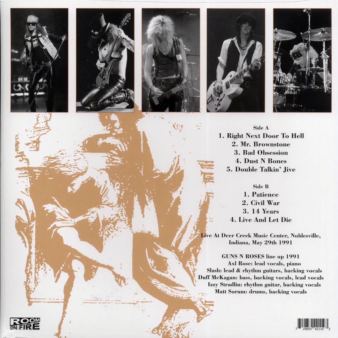 Guns N' Roses Live In Indiana, 1991 white Vinyl Record