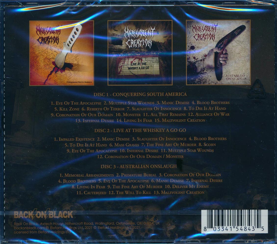 Malevolent Creation - Total Death Live! (3 albums on 2 CDs) (40 tracks) (3xCD) Music CD