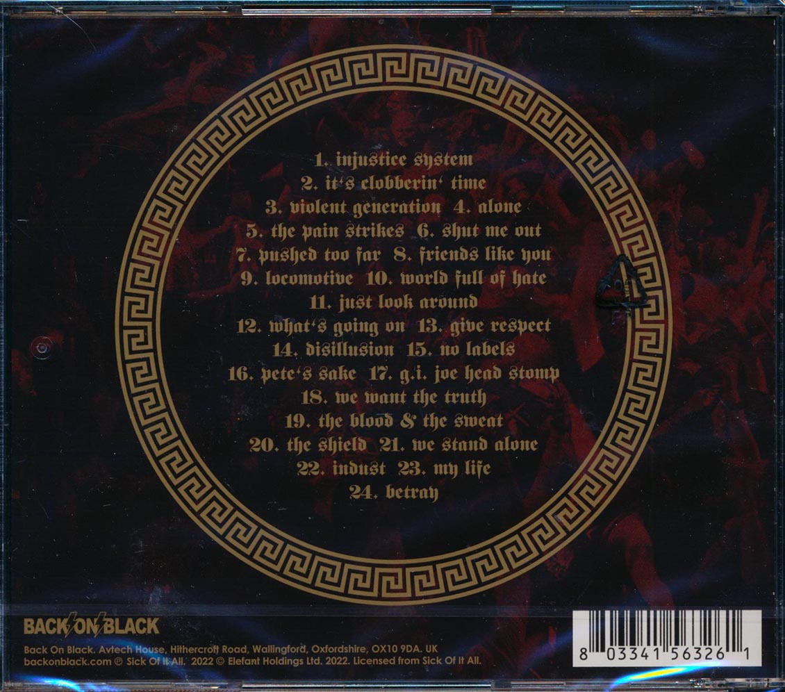 Sick Of It All - Live In A World Full Of Hate (24 tracks) Music CD