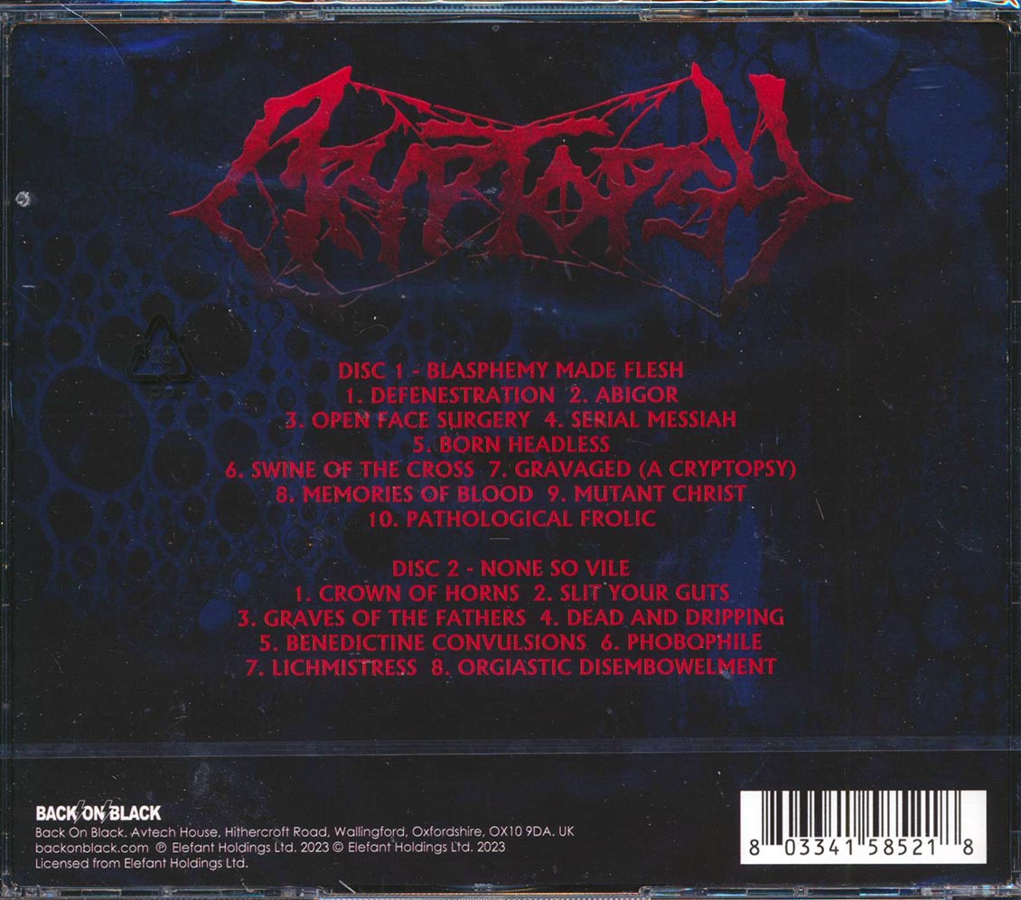 Cryptopsy Blasphemy Made Flesh + None So Vile 2xCD Music CD