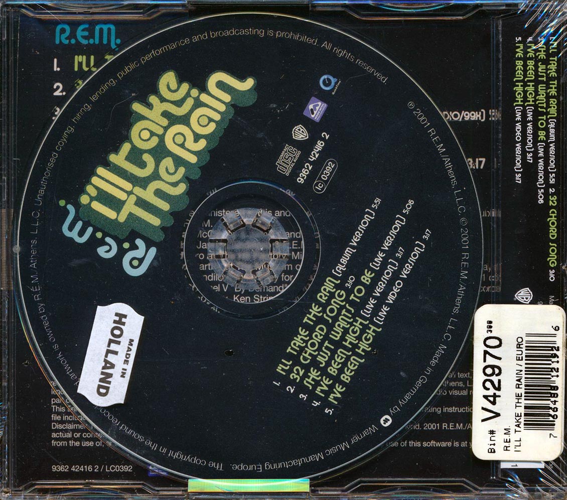 REM - I'll Take The Rain Music CD