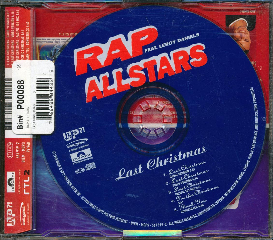 Rap All Stars, Leroy Daniels - Last Christmas Music CD