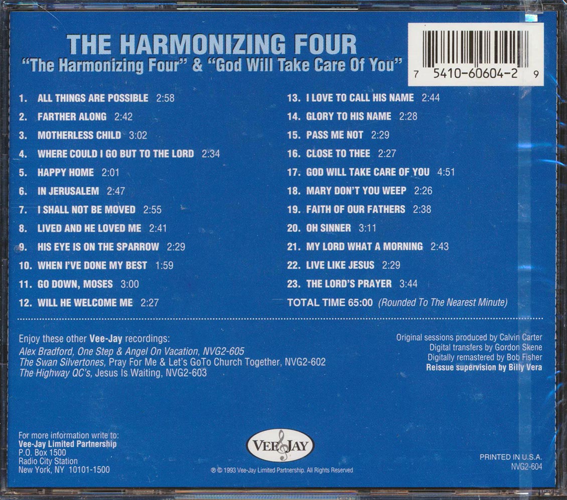 The Harmonizing Four - The Harmonizing Four + God Will Take Care Of You (23 tracks) Music CD