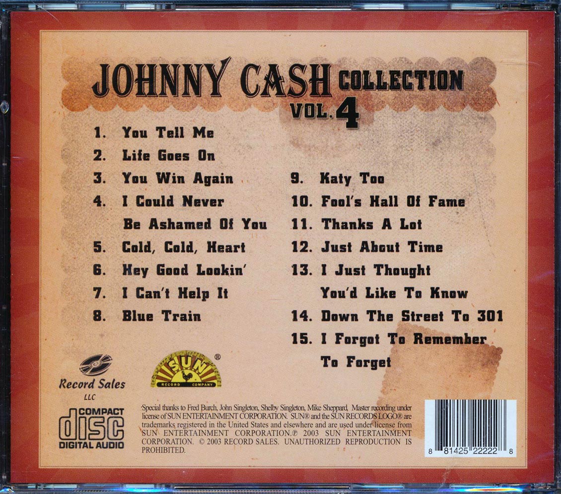 Johnny Cash - Johnny Cash Collection Volume 4 Music CD