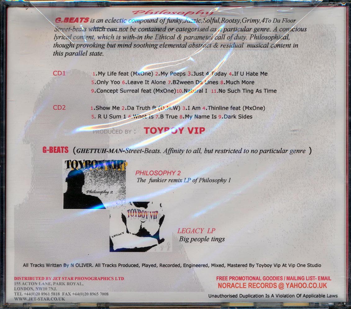 Toyboy VIP - Philosophy 1 Music CD