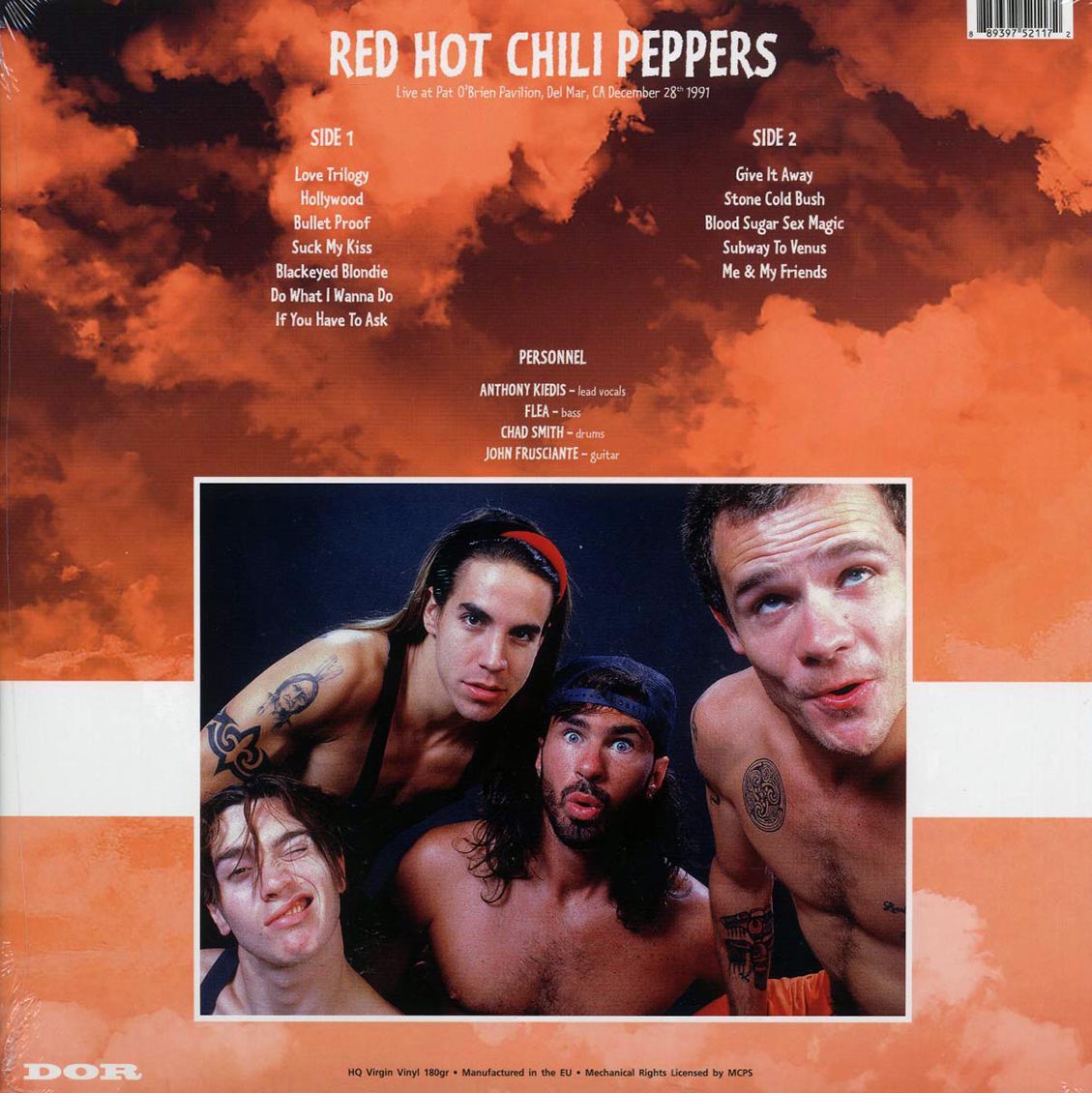 Red Hot Chili Peppers - Live At The Pat O'Brien Pavillion, Del Mar, CA December 28th, 1991 (180g) (red vinyl) Vinyl Record