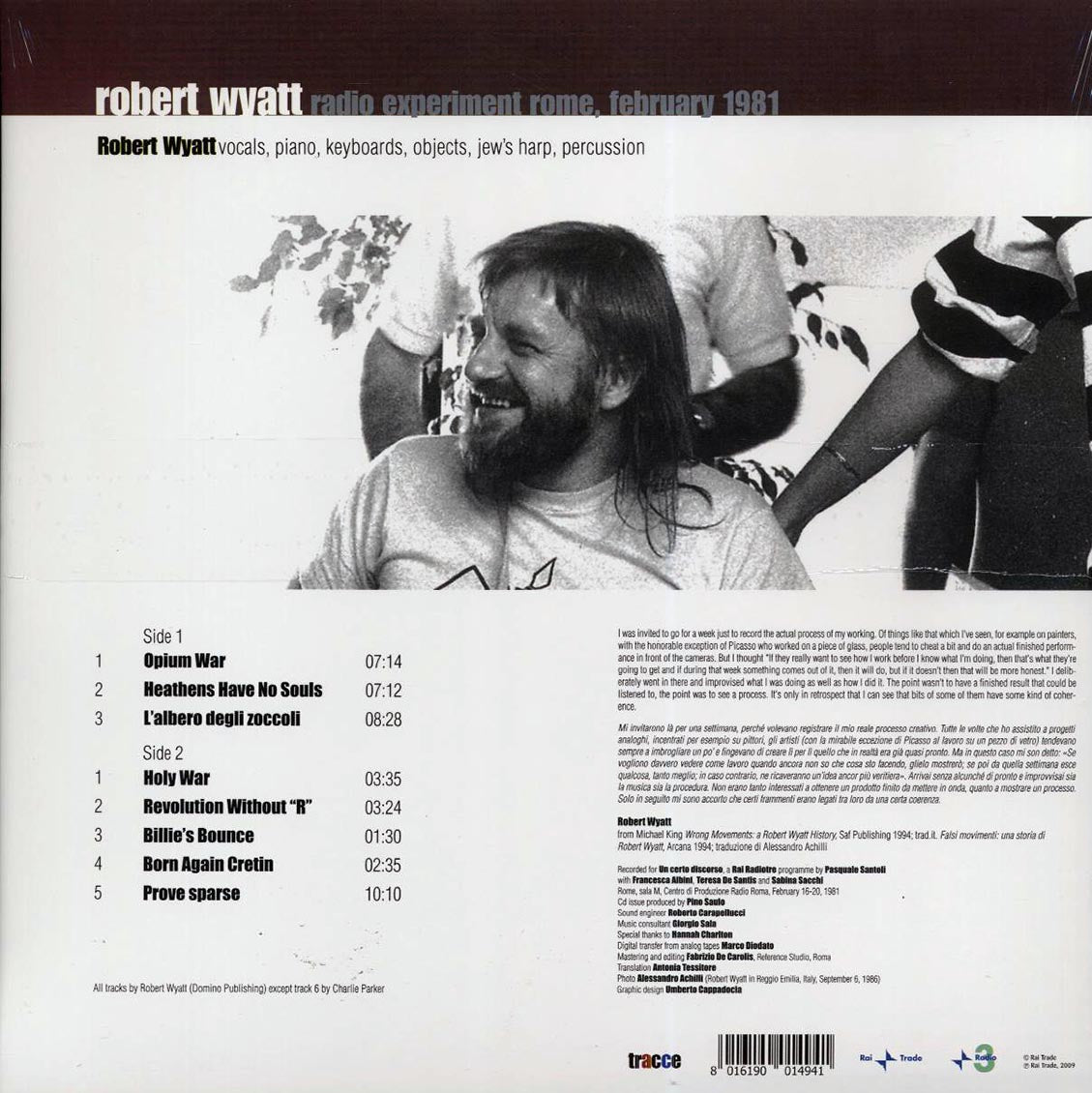 Robert Wyatt - Radio Experiment Rome, February 1981 Vinyl Record