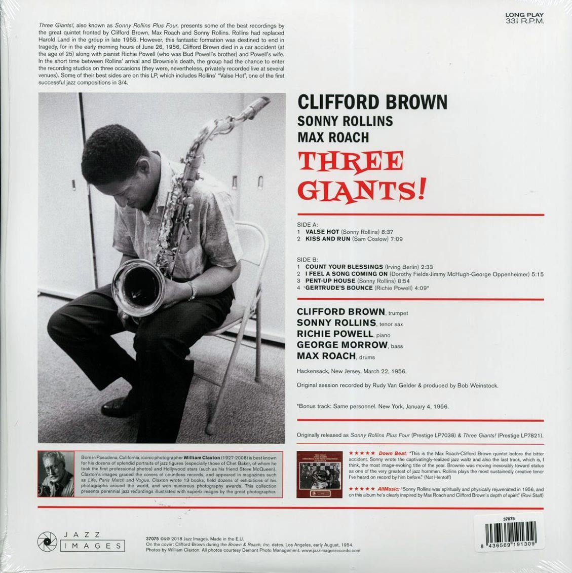 Clifford Brown, Sonny Rollins, Max Roach - Three Giants! (+bonus track) (ltd. ed.) (180g) Vinyl Record