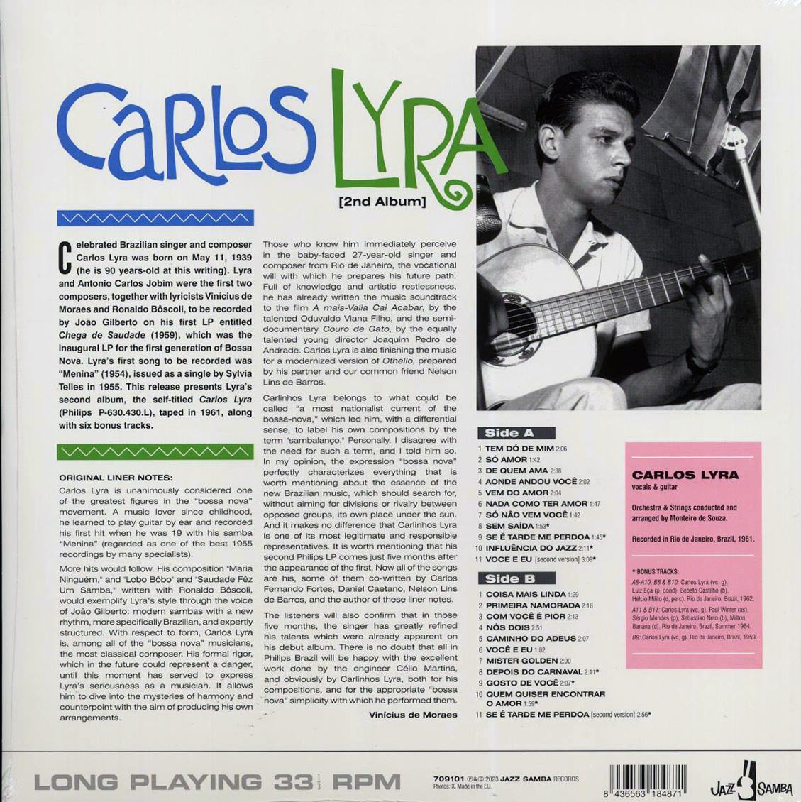 Carlos Lyra - Carlos Lyra (+8 bonus tracks) (ltd. ed.) (180g) Vinyl Record