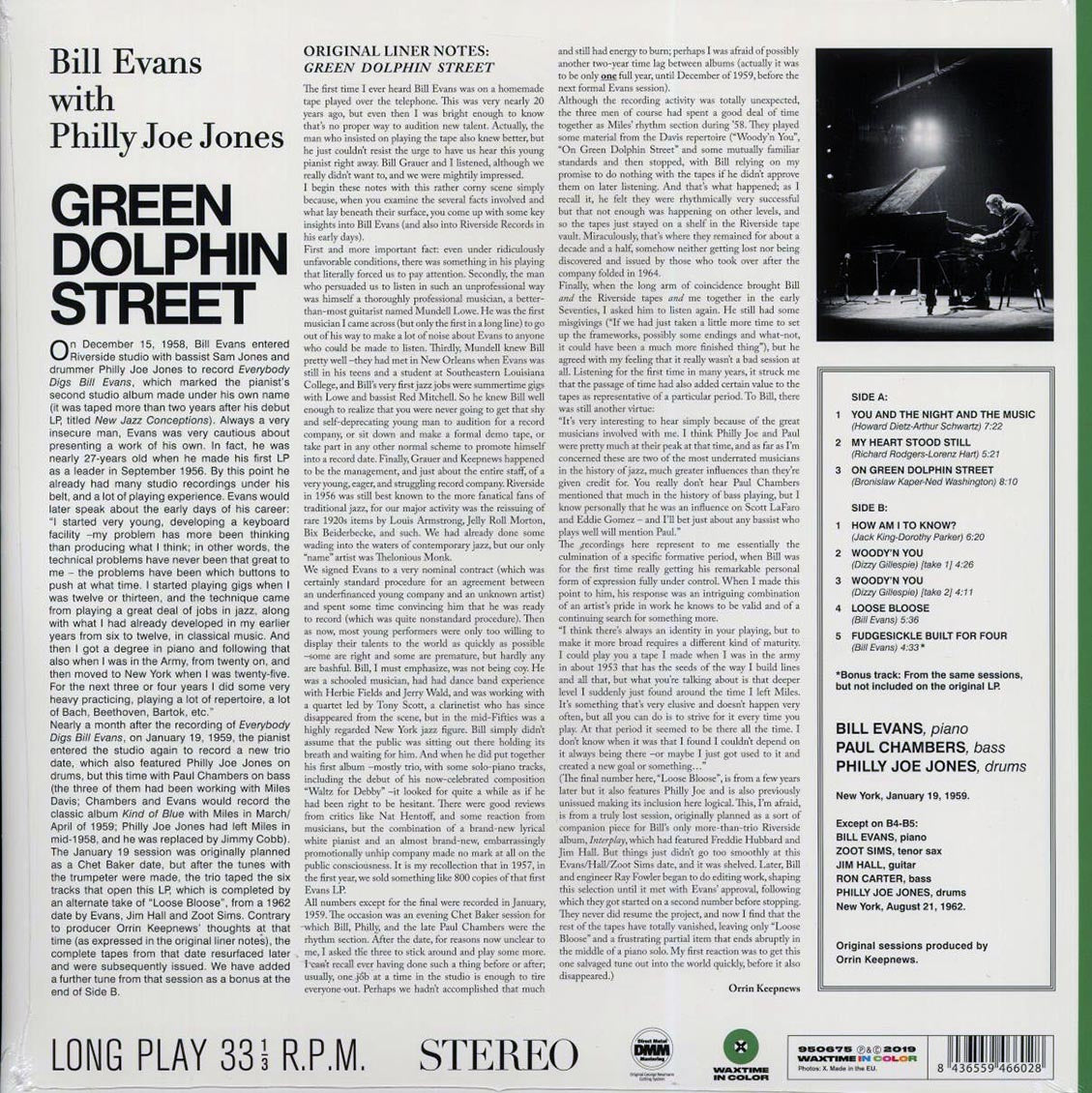 Bill Evans, Philly Joe Jones - Green Dolphin Street (+bonus track) (ltd. ed.) (180g) (green vinyl) Vinyl Record