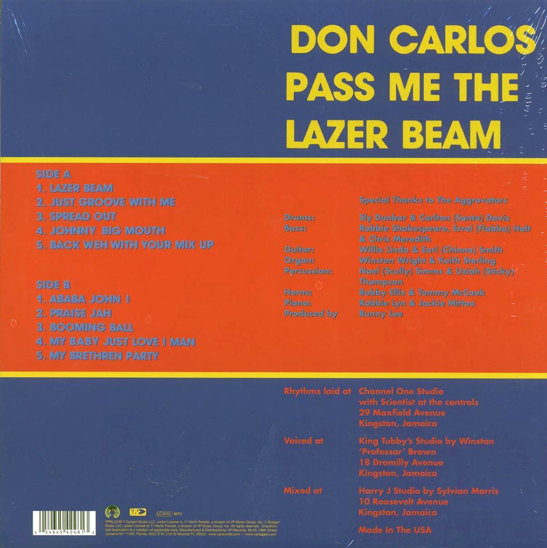 Don Carlos - Pass Me The Lazer Beam Vinyl Record