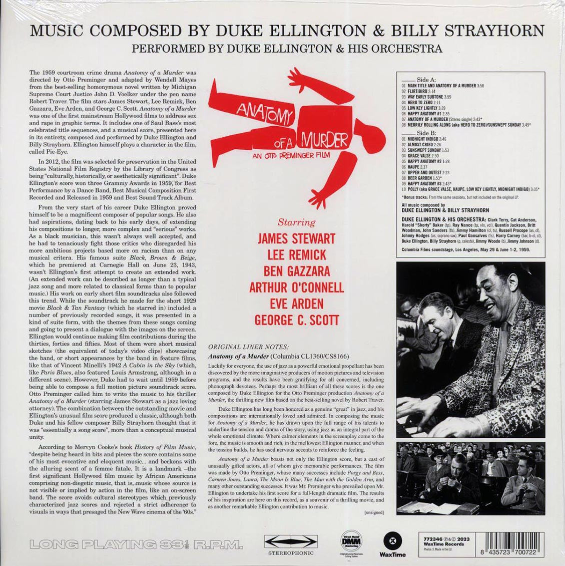 Duke Ellington & His Orchestra, Billy Strayhorn - Otto Preminger's Anatomy Of A Murder: From The Soundtrack Of The Motion Picture (+5 bonus tracks) (ltd. ed.) (180g) Vinyl Record
