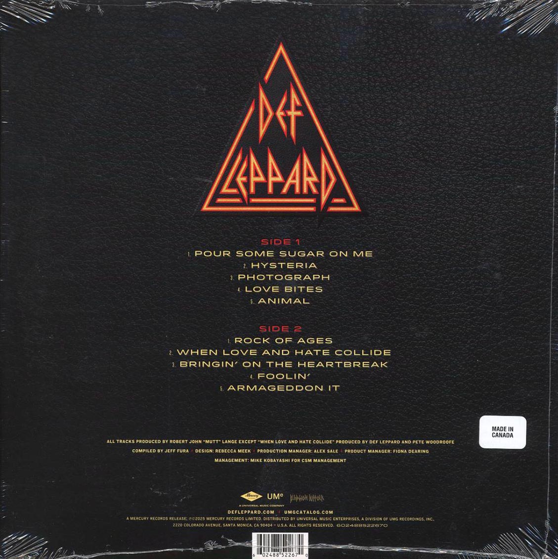 Def Leppard - Greatest Hits (orange/yellow vinyl) Vinyl Record