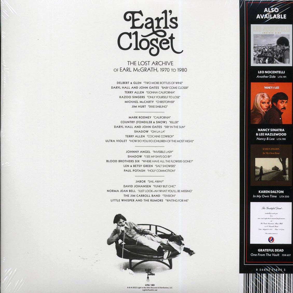 Daryl Hall & John Oates, Kazoo Singers, Delbert & Glen, Terry Allen, Etc. - Earl's Closet: The Lost Archive Of Earl McGrath, 1970 To 1980 (ltd. ed.) (2xLP) (cocktail party clear vinyl) Vinyl Record