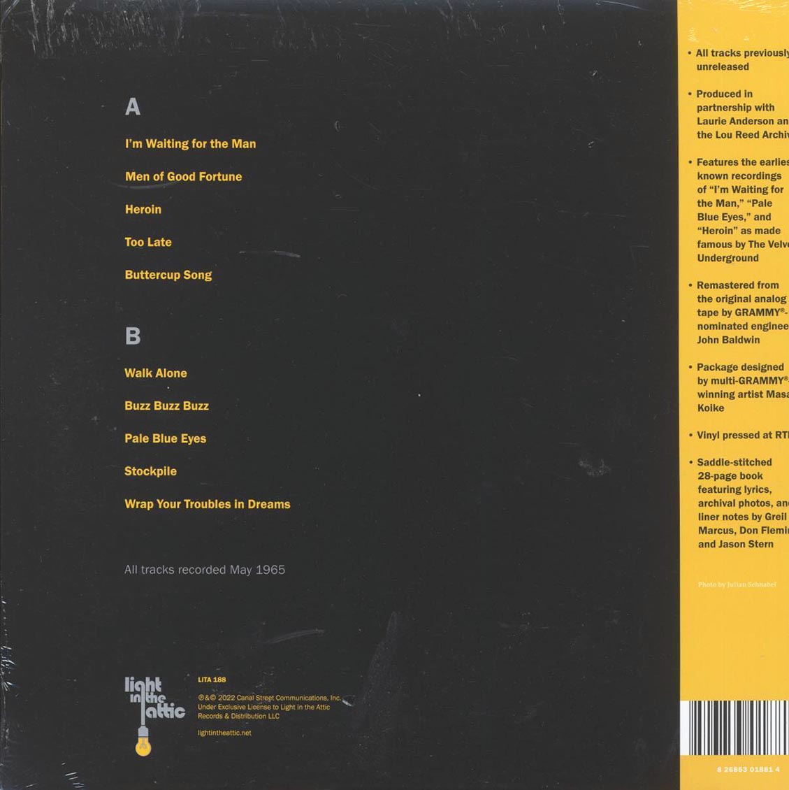 Lou Reed - Words & Music, May 1965 (RTI press) Vinyl Record