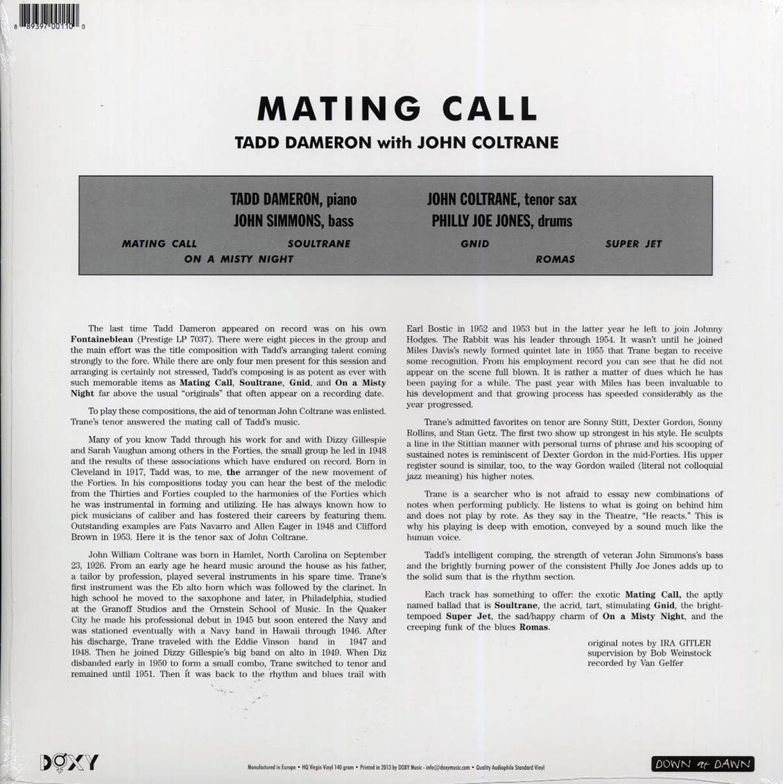 John Coltrane, Tadd Dameron - Mating Call Vinyl Record