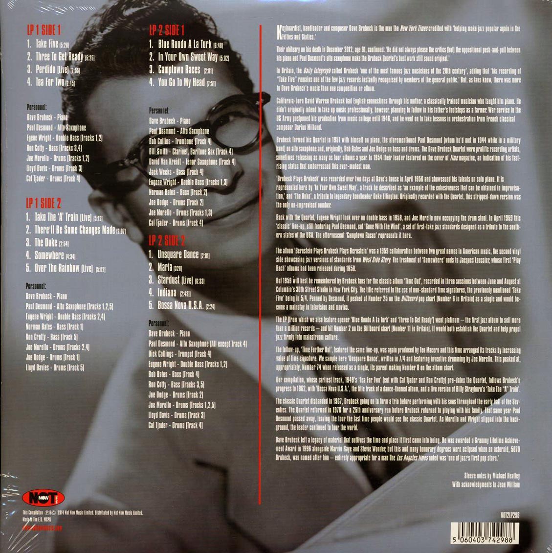 Dave Brubeck - The Very Best Of Dave Brubeck (2xLP) (blue vinyl) Vinyl Record