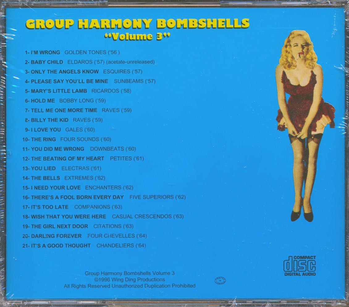 Golden Tones, The Raves, Ricardos, Etc. - Group Harmony Bombshells Volume 3 Music CD