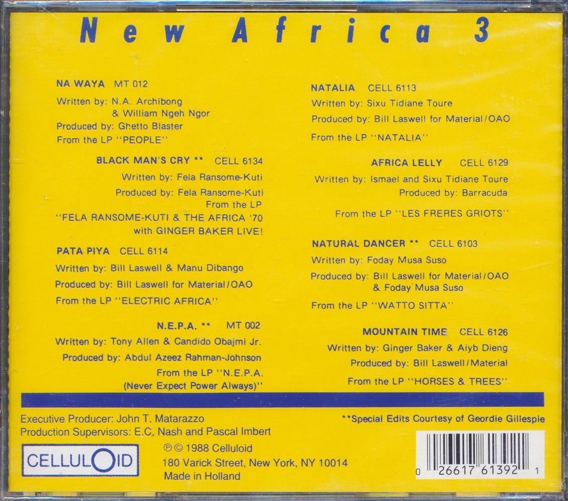 Fela Kuti, Manu Dibango, Tony Allen, Toure Kunde, Ginger Baker - New Africa 3 Music CD