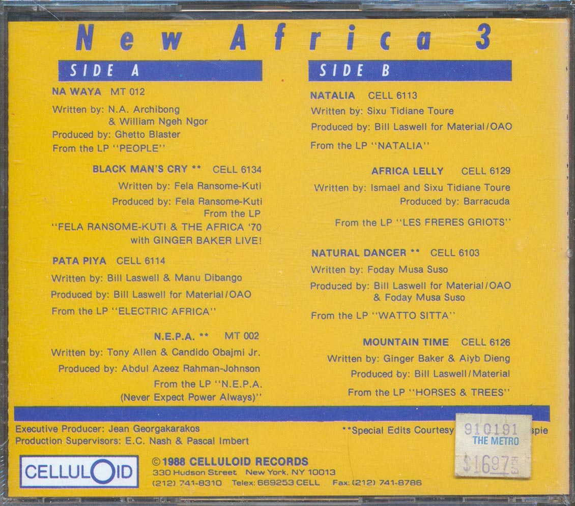 Fela Kuti, Tony Allen, Toure Kunde, Ginger Baker, Manu Dibango - New Africa 3 Music CD