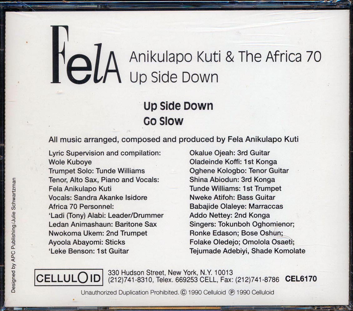 Fela Kuti, Afrika 70 - Up Side Down Music CD