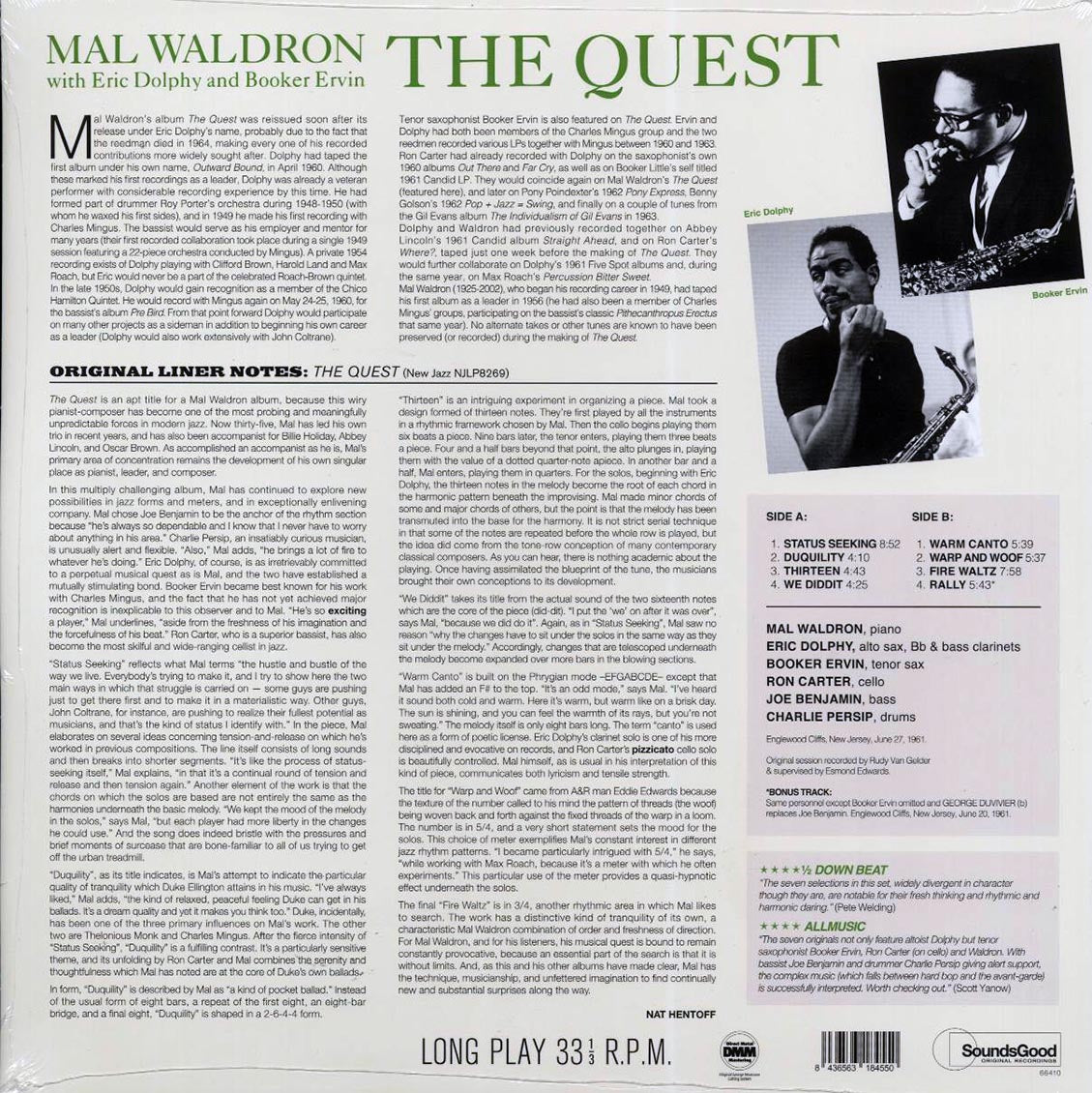 Mal Waldron, Eric Dolphy, Booker Ervin - The Quest (+bonus track) (180g) Vinyl Record