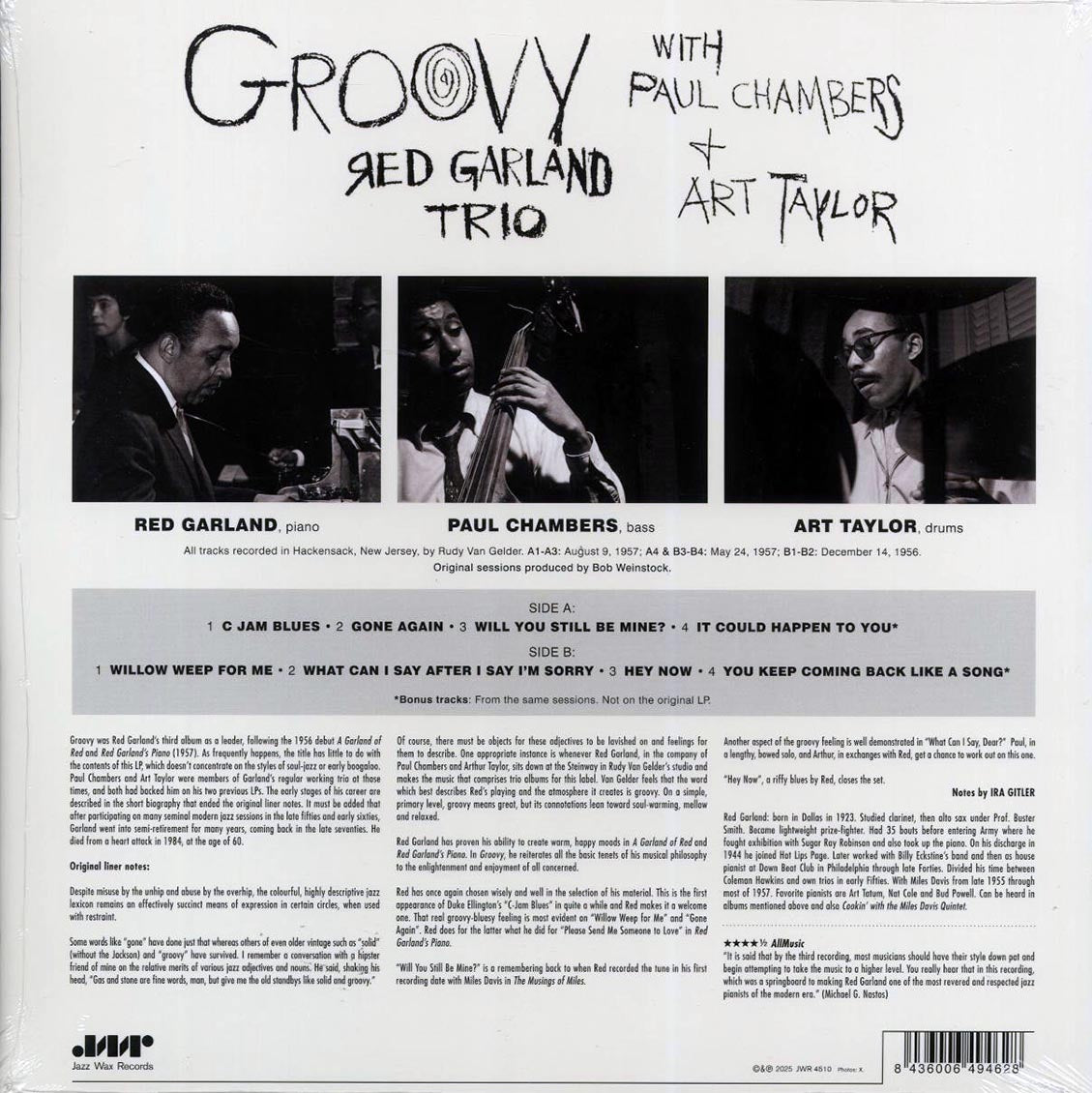 Red Garland Trio - Groovy (+2 bonus tracks) (ltd. ed.) (180g) Vinyl Record