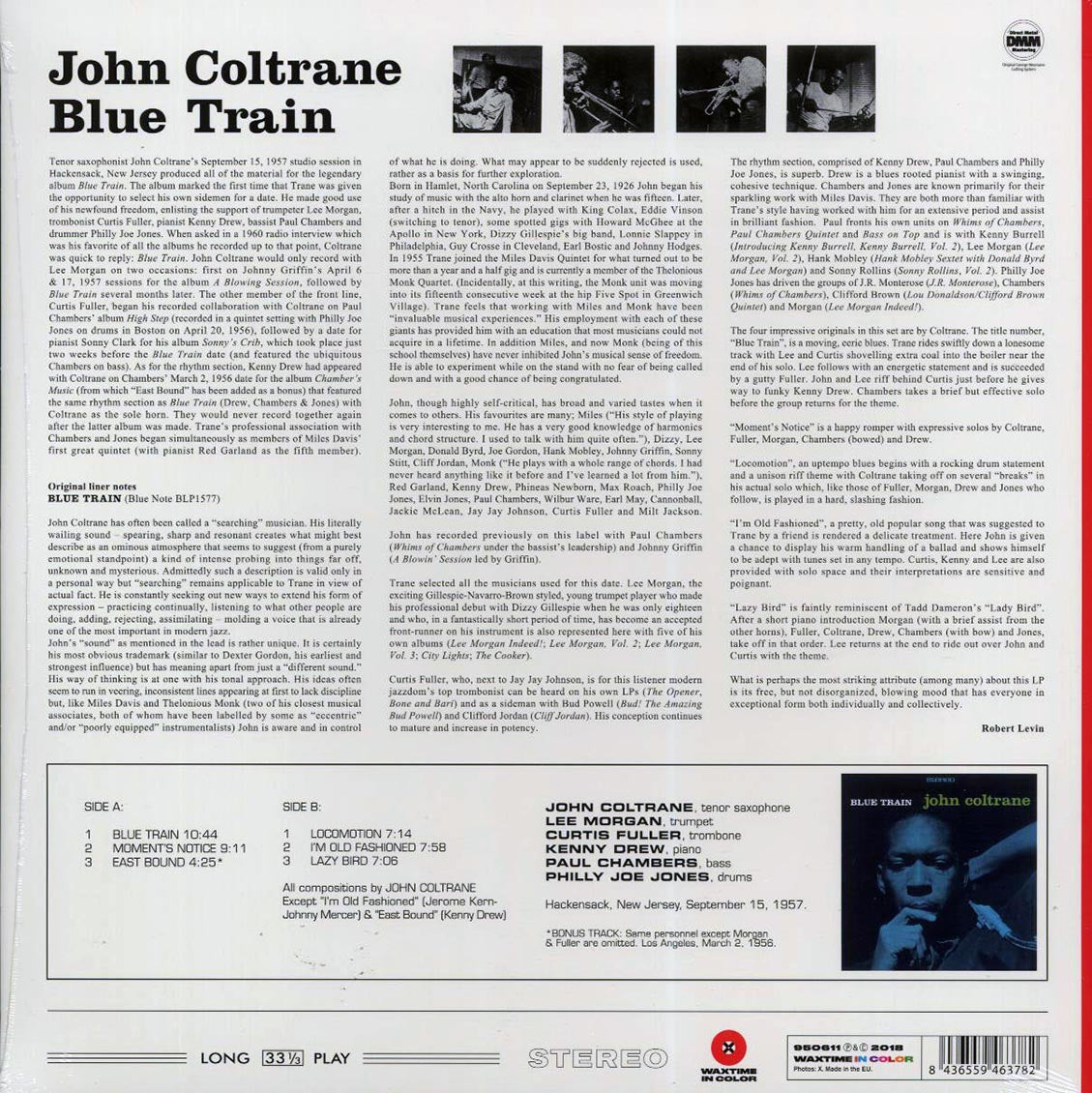 John Coltrane - Blue Train (+bonus track) (ltd. ed.) (180g) (red vinyl) Vinyl Record