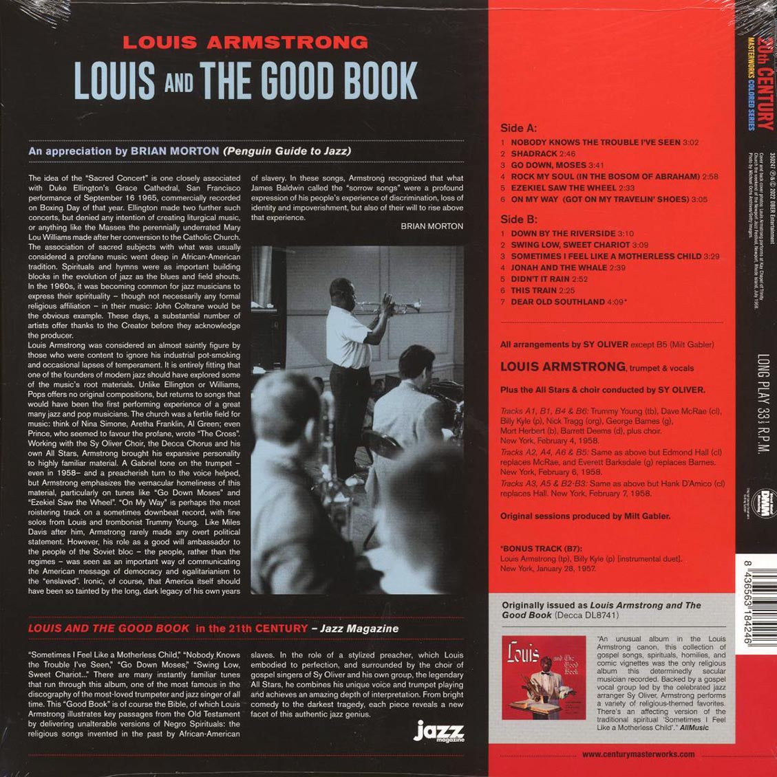 Louis Armstrong & His All-Stars, The Sy Oliver Choir - Louis And The Good Book (+bonus track) (ltd. ed.) (180g) (red vinyl) Vinyl Record