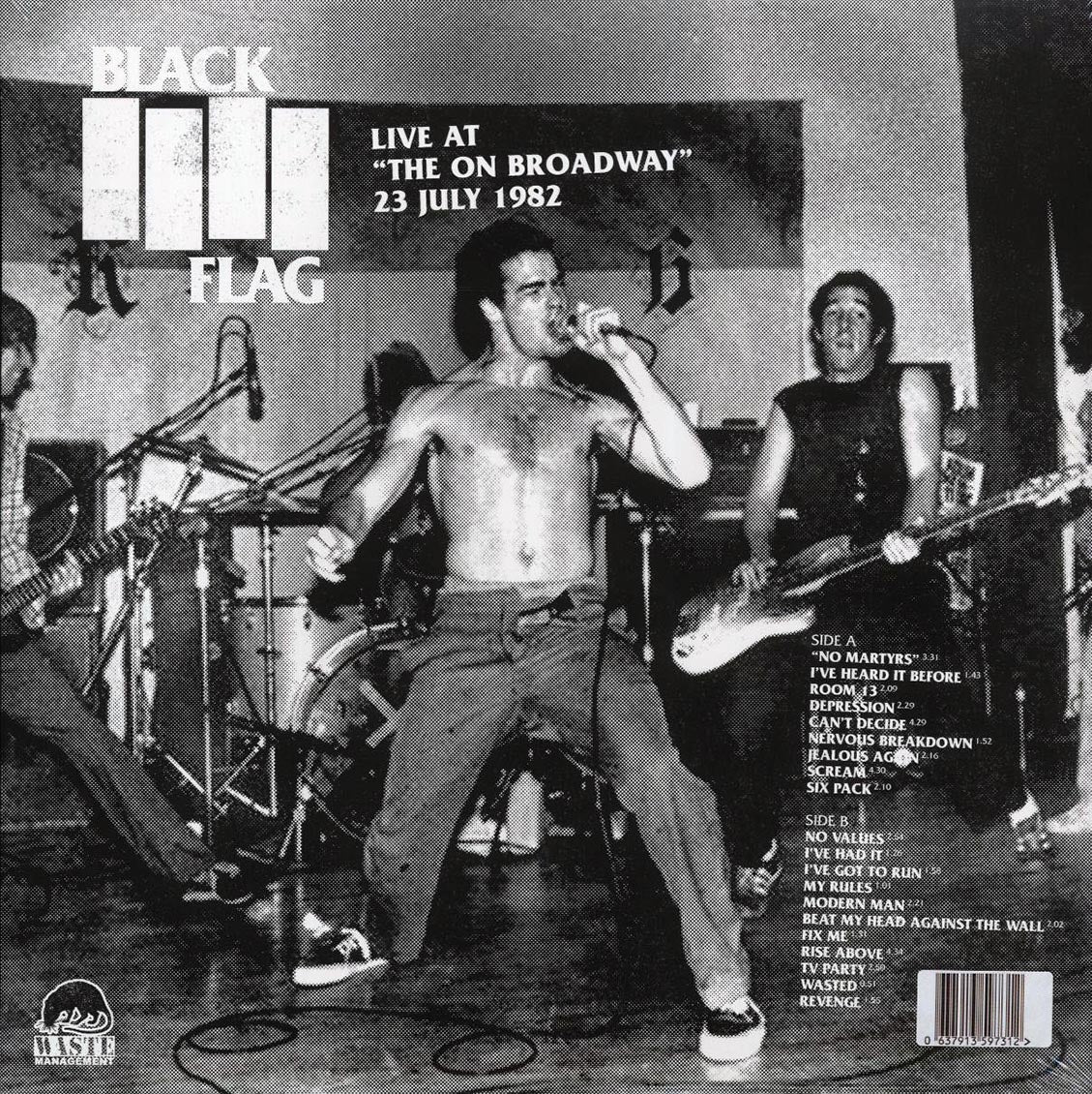 Black Flag - Live At The On Broadway 23 July 1982 Vinyl Record