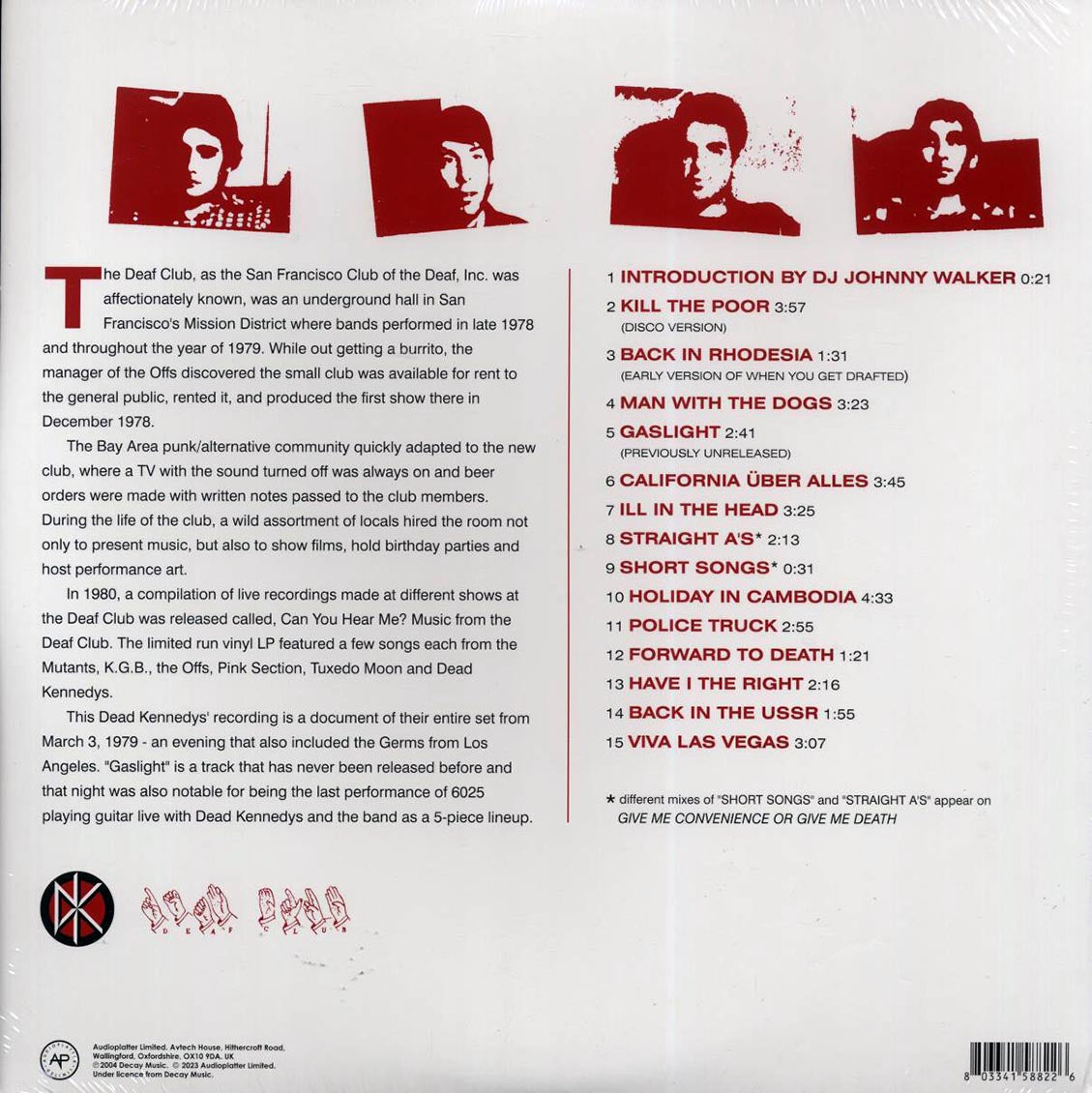 Dead Kennedys - Live At The Deaf Club (ltd. ed.) (red vinyl) Vinyl Record