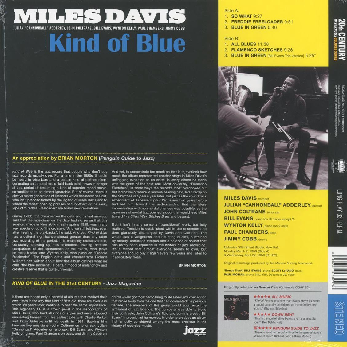 Miles Davis - Kind Of Blue (+bonus track) (ltd. ed.) (180g) (blue vinyl) Vinyl Record