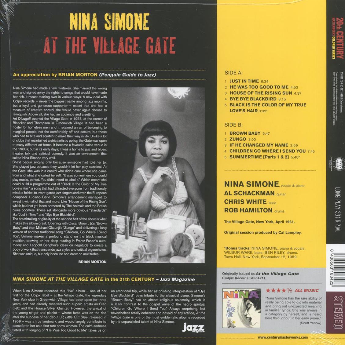 Nina Simone - At The Village Gate (+2 bonus tracks) (ltd. ed.) (180g) (blue vinyl) Vinyl Record