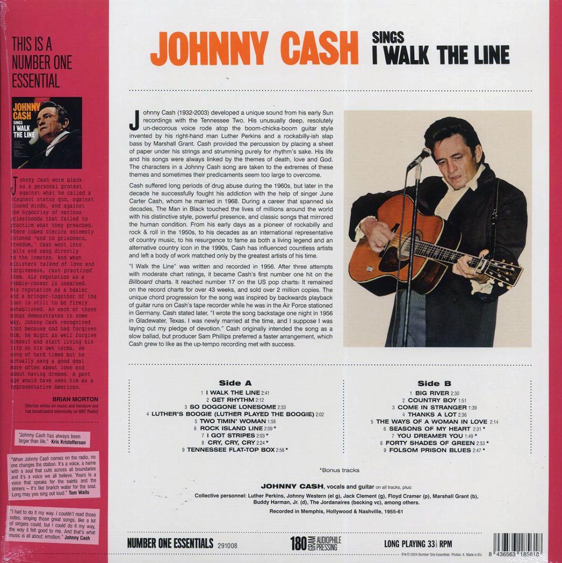 Johnny Cash - Johnny Cash Sings I Walk The Line (+8 bonus tracks) (ltd. ed.) (180g) Vinyl Record