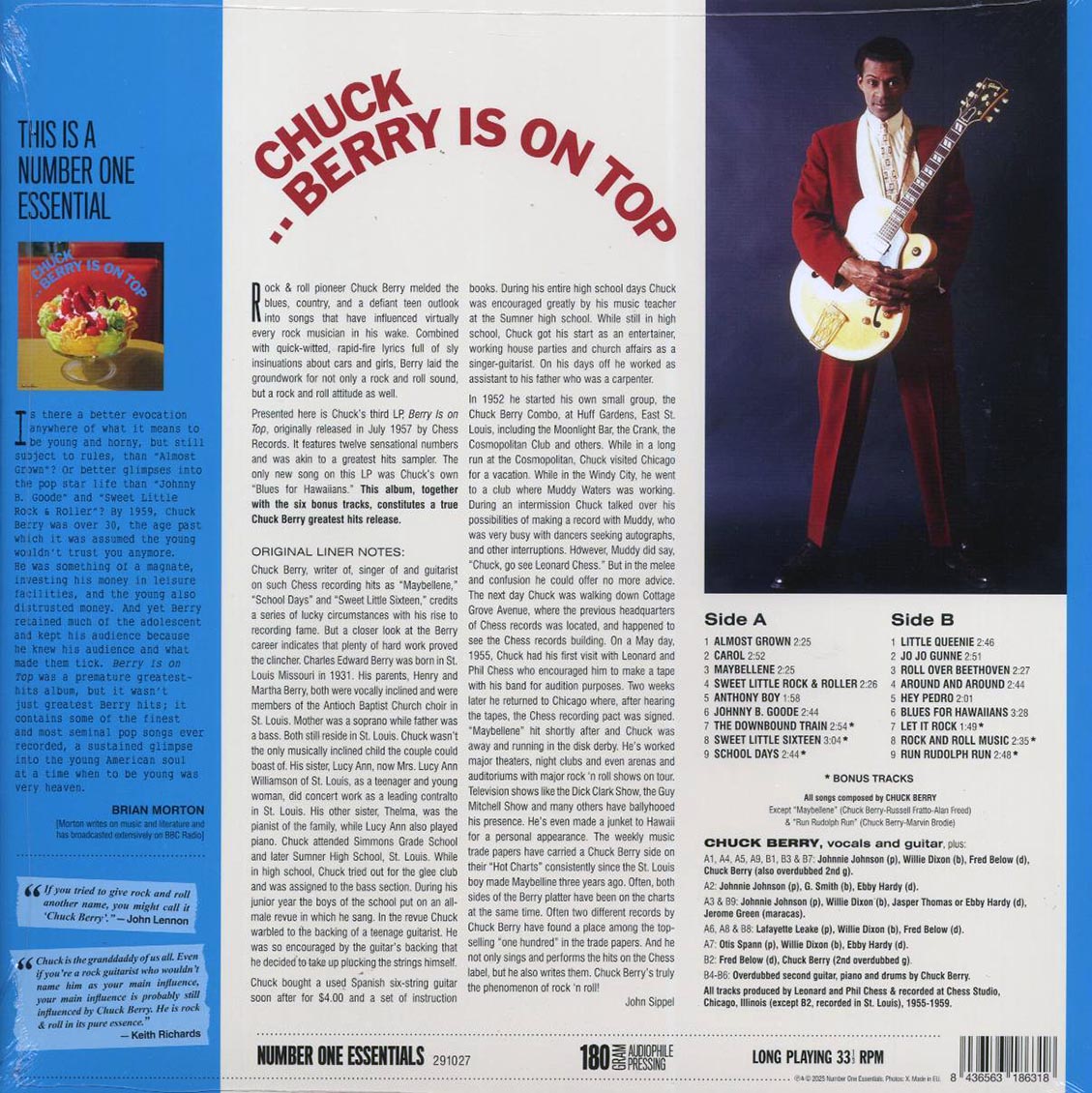 Chuck Berry - Berry Is On Top (+6 bonus tracks) (ltd. ed.) (180g) Vinyl Record