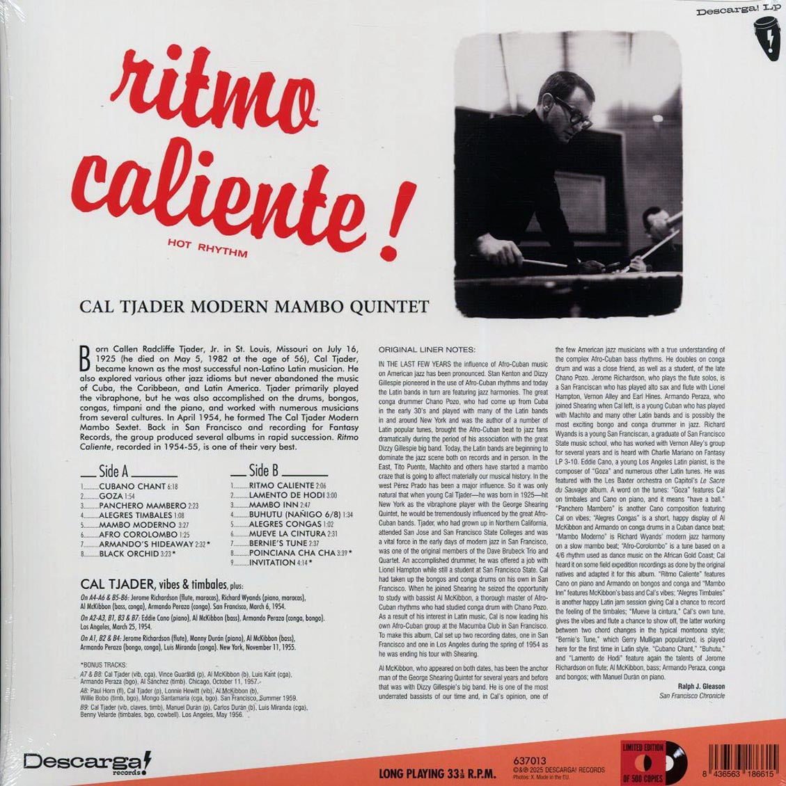 Cal Tjader Mambo Quintet - Ritmo Caliente! Hot Rhythm (+4 bonus tracks) (ltd. ed.) (180g) Vinyl Record