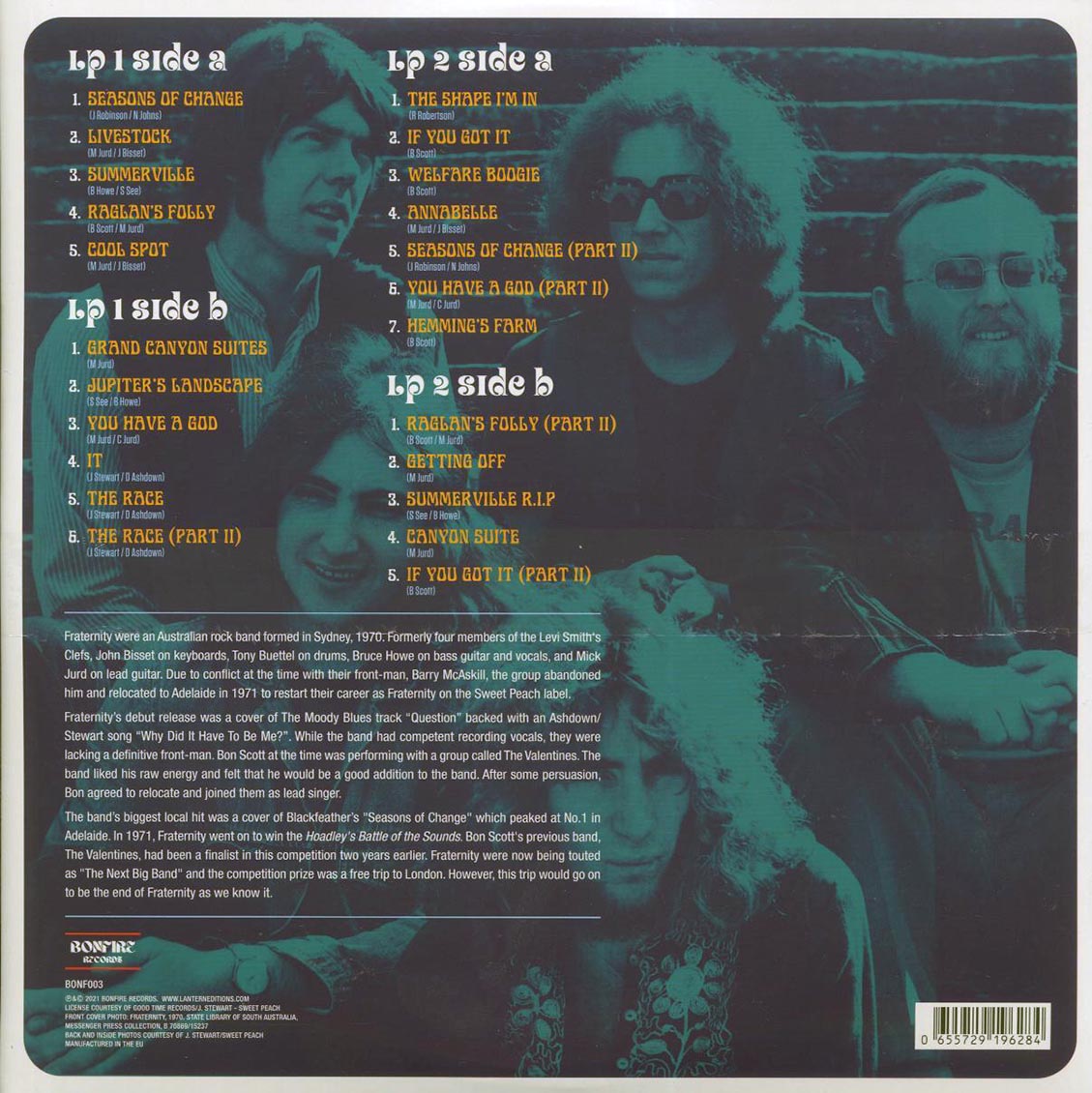 Fraternity - Bon Scott Sessions 1971-1972 (2xLP) (180g) Vinyl Record