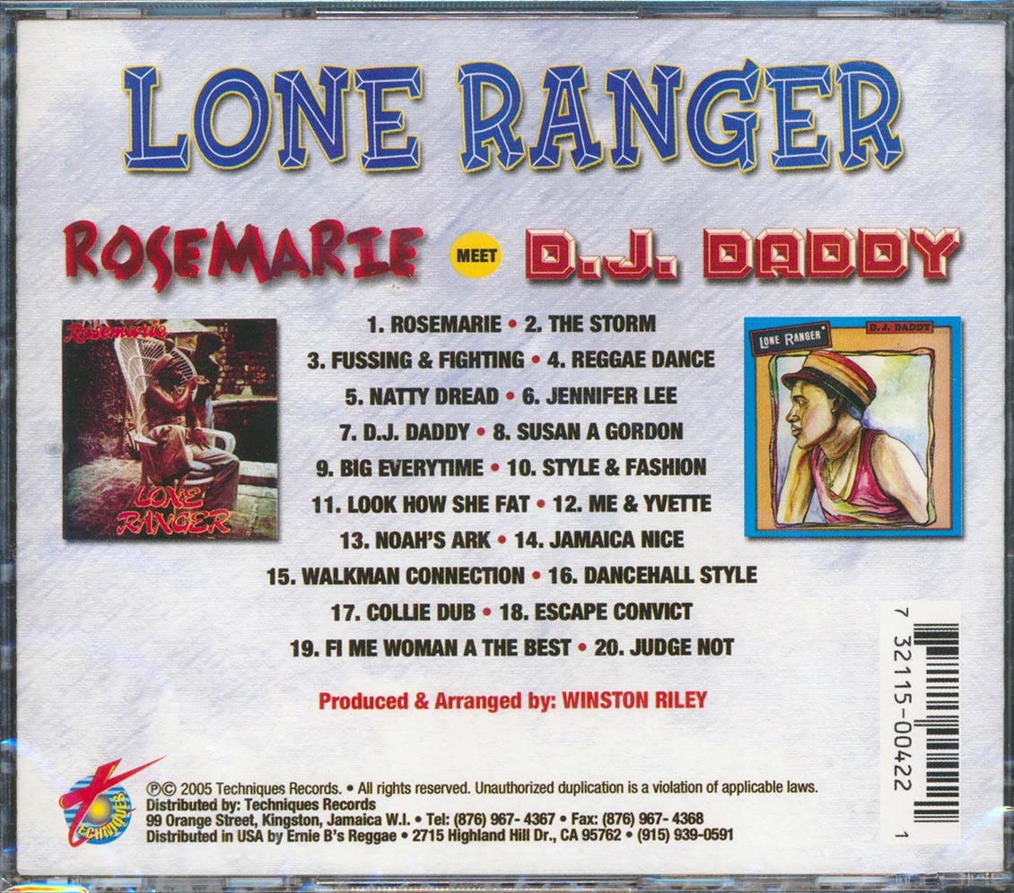 Lone Ranger - Rosemarie + DJ Daddy (2 albums on 1 CD) (20 tracks) Music CD