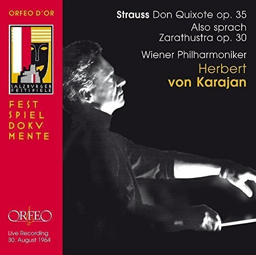 the album cover for Strauss / Streng / Vienna Philharmonic / Von Karaj - Don Quixote Op. 35 - Also Sprach Zarathustra Op. 3