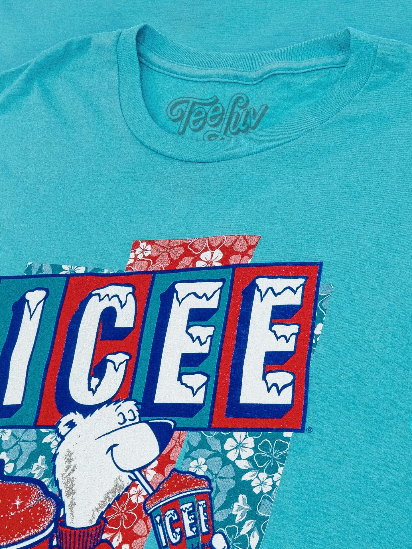 Hawaiian ICEE Polar Bear Mens T Shirt Officially Licensed Blue