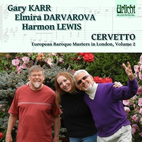 the album cover for Gary Karr / Darvarova,Elmira / Lewis,Harmon - European Baroque Masters in London 2: Cervetto