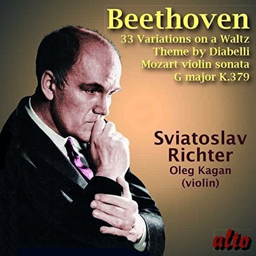 the album cover for Beethoven / Richter / Kagan - BEETHOVEN: Diabelli Variations Op. 120, MOZART: Violin Sonata in G K.379, Oleg Kagan, violin