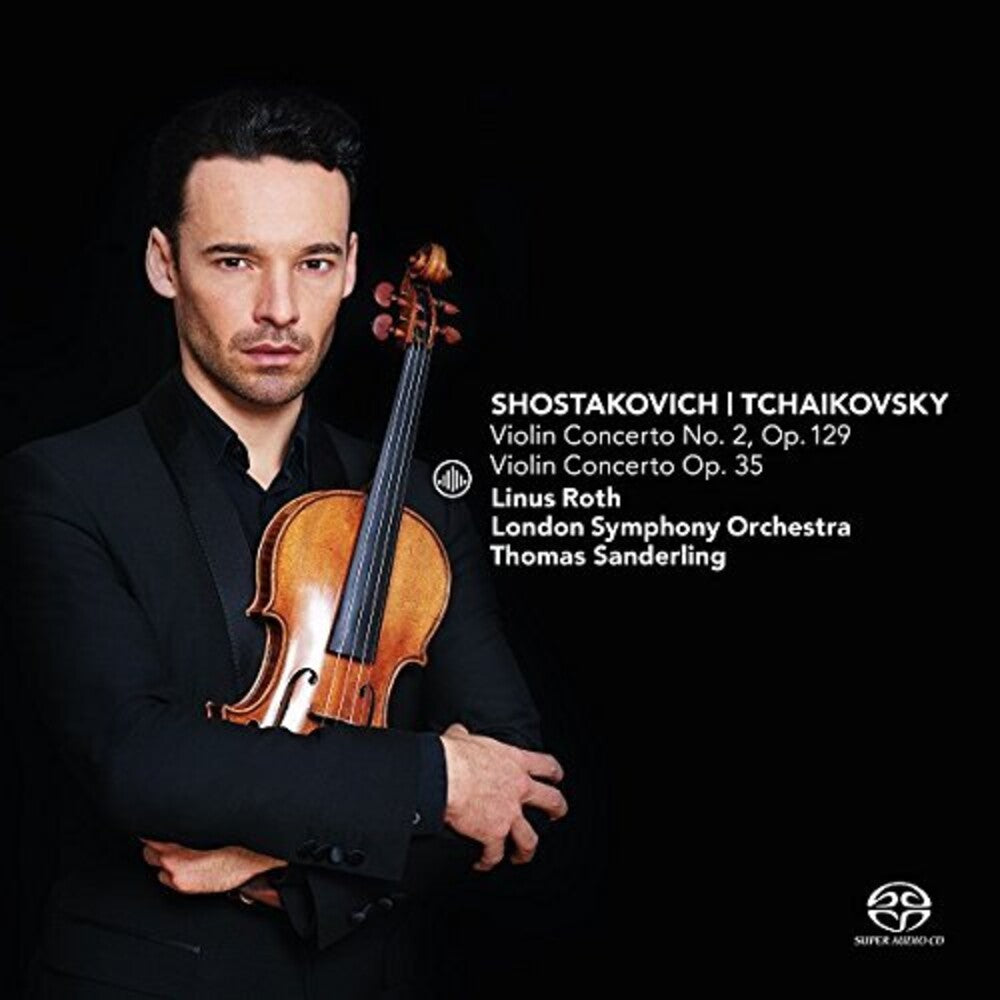 the album cover for Linus Roth - Shostakovich & Tchaikovsky: Violin Concertos