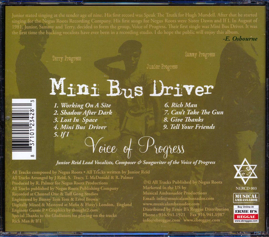 Voice Of Progress (Jr. Reid, Sammy Tracy, Terry McDermott) - Mini Bus Driver Music CD