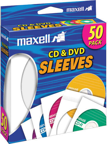 Maxell 190135 Cd/dvd Paper Sleeves 50pk Wht - Maxell 190135 Cd/dvd Paper Sleeves 50pk Wht
