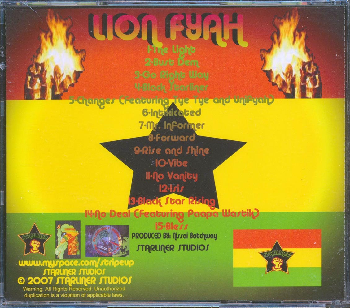Lion Fyah - Starliner Music CD