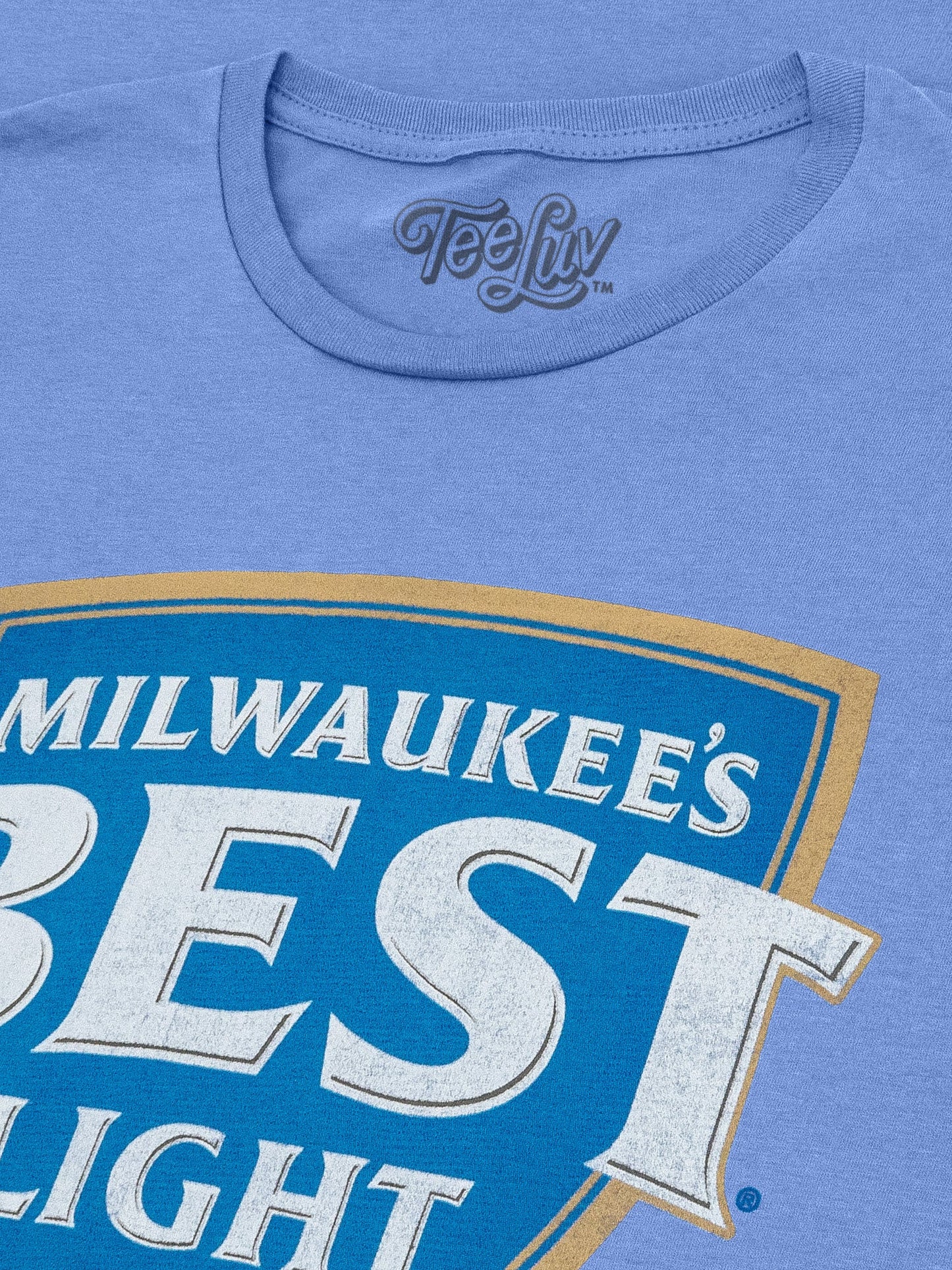 Milwaukee's Best Light Logo Mens T Shirt Officially Licensed Blue