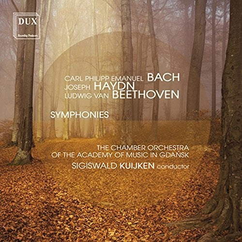 the album cover for C Bach PE / Kuijken - C.p.e. Bach Haydn & Beethoven: Symphonies