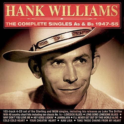 the album cover for Hank Williams - Complete Singles As & Bs 1947-55