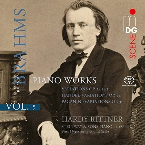 the album cover for Hardy Rittner - Brahms: Piano Works 5